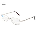 thumbnail image 3 of Gafas de lectura plegables de metal con protección contra la luz azul para presbicia y alivio de la fatiga visual (+350 montura plateada), 3 of 13