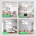 thumbnail image 5 of Socket Ceiling Fans with Lights and Remote - Fan Light Dimmable Led Bulb,Screw in Small, 5 of 8