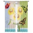 thumbnail image 2 of Sunflower Butterfly Lace Tulle Curtains for Bedroom Hall Living Room r Chiffon Curtain for Balcony Kitchen Home Drapes, 2 of 7