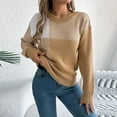 thumbnail image 7 of Ashirexll Pullover Sweaters for Women, Winter Sweaters for Women, Women's Color Block Round Neck Long Sleeve Pullover Knit Sweater Top, 7 of 7