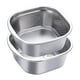 thumbnail image 1 of Juego de colador y bol de acero inoxidable, bol para mezclar, escurridor, lavabo cuadrado para lavar arroz 4600 ml, 1 of 9
