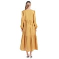 thumbnail image 4 of Aosijia Summer Maxi Dresses for Women Casual Button Up Long Puff Sleeve V Neck Long Dress Casual Loose Tiered Shirt Dresses, 4 of 7