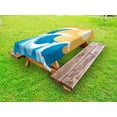 thumbnail image 1 of Japanese Outdoor Tablecloth, Huge Sea Waves at Summer Noon Art Picture Tropical Ocean Storm Tide, Decorative Washable Fabric Picnic Tablecloth, 58 X 120 Inches, Blue Marigold and White, by Ambesonne, 1 of 2