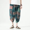 thumbnail image 2 of 2023 Summer Harajuku Casual Men's Pants Calf Length Wide Leg Cotton Printing Harem Baggy Pants Fashion Men's Clothing, 2 of 6