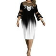 thumbnail image 3 of Enwejyy Womens Plus Size Dresses Cocktail Party Business Ball Gown Floral Print 3/4 Sleeve Lace Stitching Bodycon Dresses Plus Size, 3 of 5