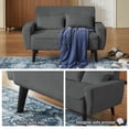 thumbnail image 6 of Soscana Sectional Sofa with Storage Ottoman and Loveseat, Modern 3 Seater L Shaped Couch Love Seat for Living Room Apartment Studio Office,Living Room Furniture Set,Dark Gray, 6 of 8