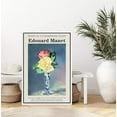 thumbnail image 3 of IDEA4WALL Framed Canvas Art Wall Decor Roses in a Champagne Glass Master Aritst è„¡douard Manet Oil Painting Impressionism Traditional Scenic for Dorm Home Office - 24"x36", 3 of 4