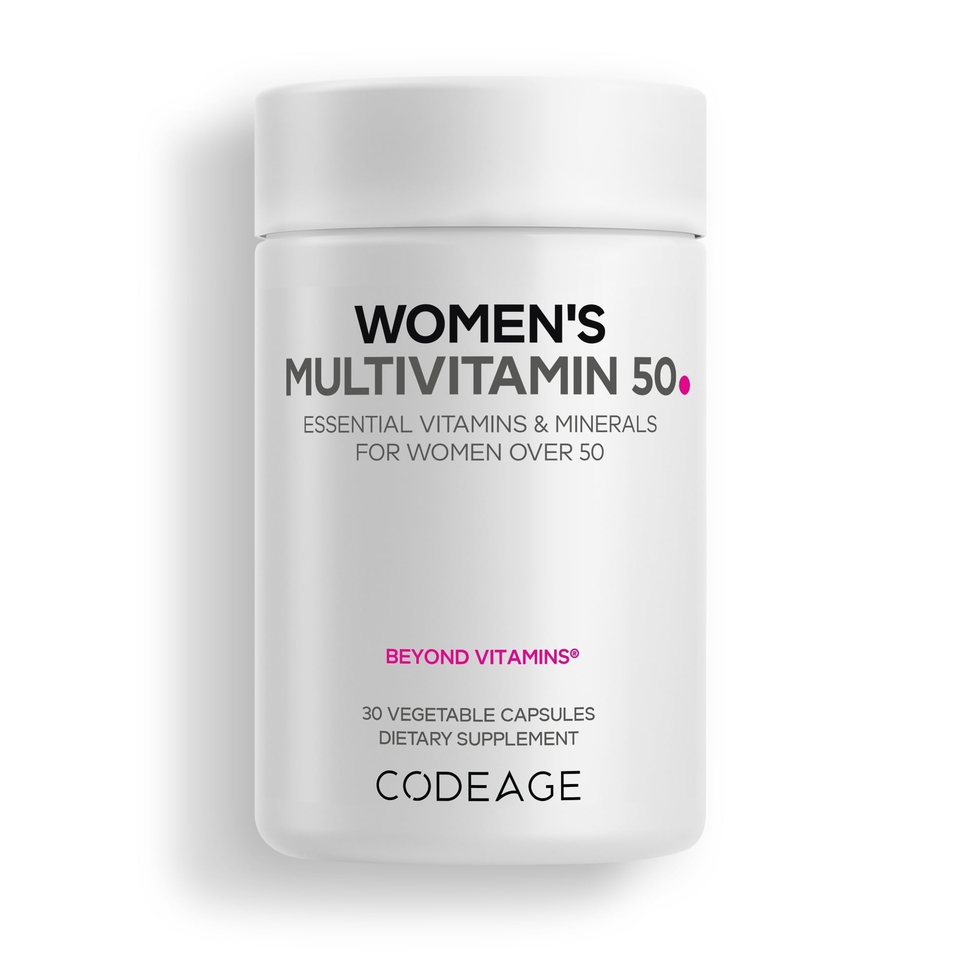 Codeage Women’s Multivitamin 50 - Essential Vitamins for Women Over 50, Methylated Folate, Magnesium, Selenium, Vitamin B6 B12 Vitamin D3 Antioxidants - 1 Pill Per Serving - Gluten-Free - 30 Capsules