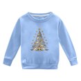 thumbnail image 3 of Falkdiz Christmas Shirts for Girls Fashion Long Sleeve Tops Outdoor Winter Casual Graphic Crew Neck Girls Pullover , Light Blue , Size: 9-10Years, 3 of 7