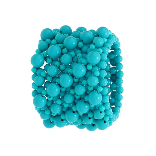 Pulseras de cuentas femeninas Qarigey Charm Stretch Crafts hechas a mano multicolor azul