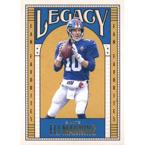 Collectible 2019 Panini Legacy Fan Favorites #3 Eli Manning New York Giants NFL Football Trading Card
