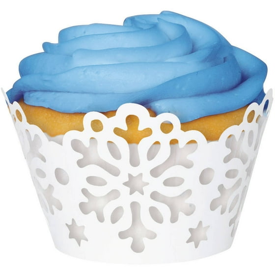 Die Cut Snowflake Holiday Cupcake Wrappers, 12Count