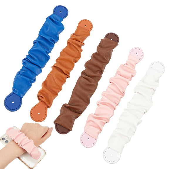 5 Colors PU Leather Phone Grip 8.7 Inch Mobile Phone Wrist Strap Phone Case Slim Grip Cell Phone Loop Strap Holder for for Case Bag Handle for DIY