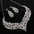 thumbnail image 5 of Yesbay Wedding Bridal Queen Style Fully Shiny Rhinestone Necklace Earrings Jewelry Set,Silver, 5 of 8