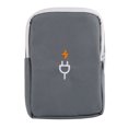 thumbnail image 1 of Organizador de dispositivos USB digital de viaje portátil, kit de almacenamiento con cremallera y cables de cargador (negro y gris), 1 of 7
