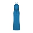 thumbnail image 5 of Womens Sleeveless Knit Beach Dress Spaghetti Strap Backless Maxi Gown Vacation Summer Slip Dress Blue S, 5 of 10