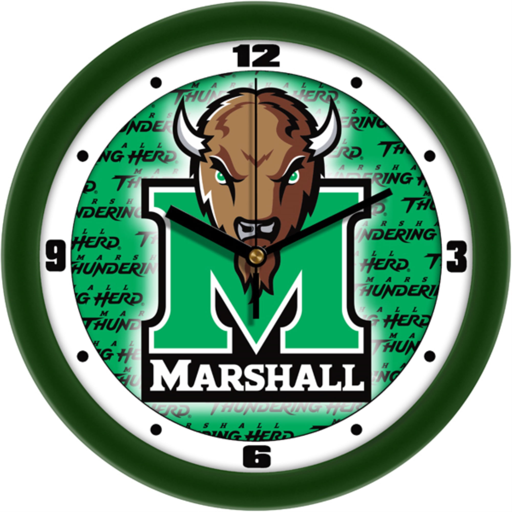 SunTime NCAA Marshall University Thundering Herd Traditional Wall Clock