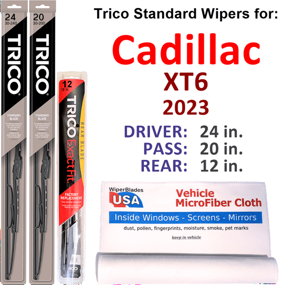 2023 Cadillac XT6 Wiper Blades (Set of 3) w/Rear Wiper