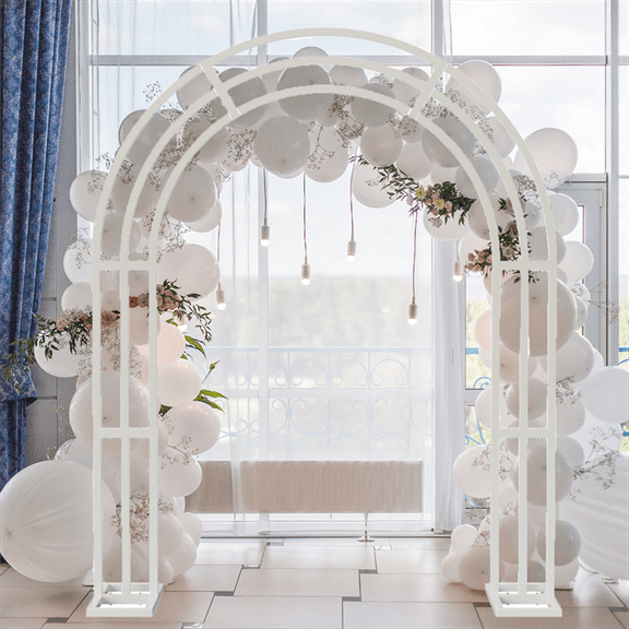 LUVODI 8.5Ft Metal Wedding Garden Arch Trellis Heavy Duty Backdrop Balloon Archway Decoration Stand with Sturdy Base