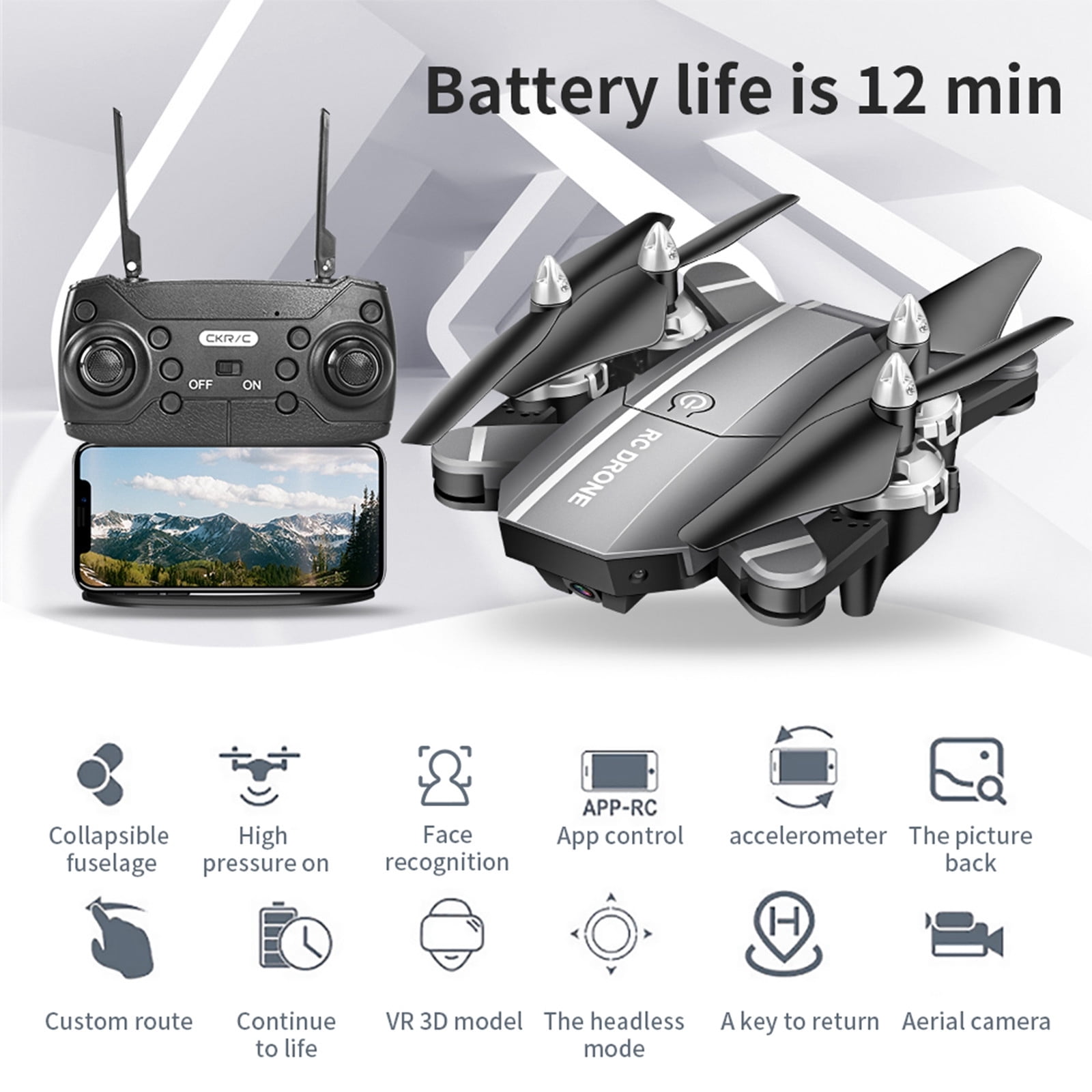 Drone with Dual 1080p Hd Fpv Camera, Fixed Point Hover, Anti-Shake Aerial Shot, Remote Control Toys Gifts for Boys and Girls