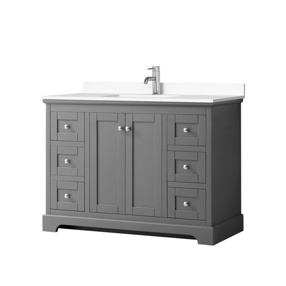 Wyndham Collection Wood Single Bathroom Vanity in Chrome/Dark Gray