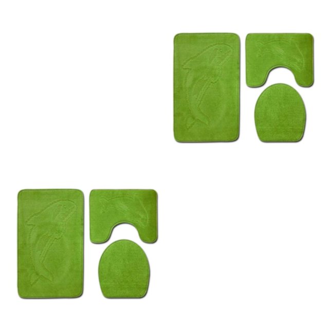 ZheElen 3piece Soft And Plush Bathroom Rug Sets Anti-slip And Waterproof For Bathtub And Shower Polyester Bathroom Mat Set PJ210922-A022 2Set