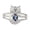 Alexandrite, variant on Rings for Women 14K White Gold CAT Ring Oval 7X5MM Gemstone & Sparkling Diamonds March Aquamarine Jewelry Size 10