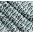 thumbnail image 3 of Soimoi Green Cotton Cambric Fabric Fish Ocean Printed Fabric 1 Yard 56 Inch Wide, 3 of 7