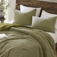 thumbnail image 4 of Premium Cotton Bedding Sets Waffle Texture Green Comforter AllSeason Full/Queen, 4 of 10