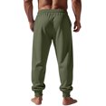 thumbnail image 5 of HaCpiu Men's Loose Fit Jogger Pants, Solid Elastic Waist Sweatpants with Pockets, Casual Soft Fleece Track Cuff Gym Trousers, Army Green L, 5 of 8