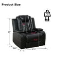 thumbnail image 6 of Gewnee Power Recliner Chair with USB Ports and LED Lights,Home Theater Seating with Hidden Arm Storage,Black, 6 of 8