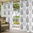 thumbnail image 3 of Grey Leaves Outdoor Curtains for Patio Waterproof,Windproof Privacy Curtains with Weighted Bottom,Gray Summer Tropical Plant Aesthetics Outside Drapes for Picnic Garage Yard Cabana 54"x95" 1 Panel, 3 of 8