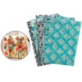 thumbnail image 3 of Quilting Fabric, 5pcs Cotton Craft Fabric Bundle Patchwork Pre-Cut Quilt Squares Blue Green, 3 of 9