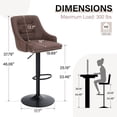 thumbnail image 4 of Summit Living Swivel Counter Stool Set of 4 with Backrest, Faux Leather Counter Stool for Kitchen, Brown, 4 of 10