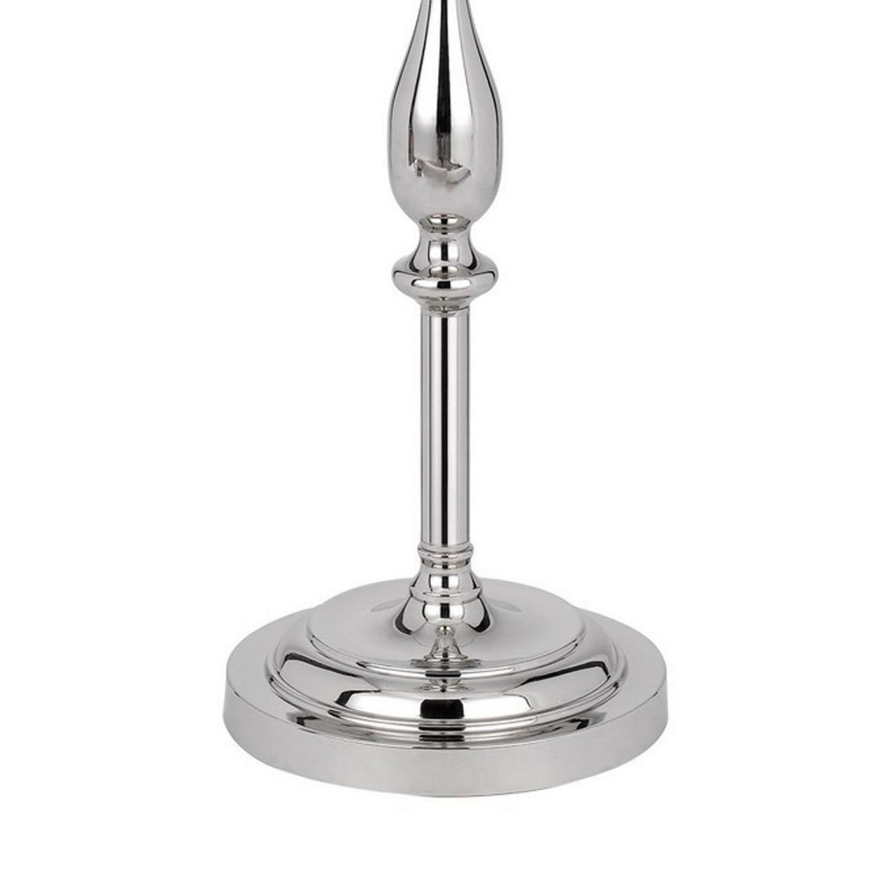 Ava 61 Inch Modern Floor Lamp, Glass Tray Table, 1 USB Port, Glossy, Chrome