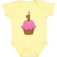 thumbnail image 3 of Inktastic Pink 1st Birthday Cupcake Girls Baby Bodysuit, 3 of 5