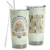 Teacher Appreciation Gifts - Best Teacher Gifts for Women - Thank You Gifts Back to School - Christmas Gifts for Teacher - Teacher Coffee Mug Stainless Steel Tumbler with Lid And Straws 20oz