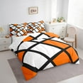 thumbnail image 3 of Erosebridal Geometry Buffalo Print Bed in a Bag King Size,Modern Design Bed Set,Orange White Bedding King Size,Breathable Bedroom Decor Reversible,7 Pieces, 3 of 6