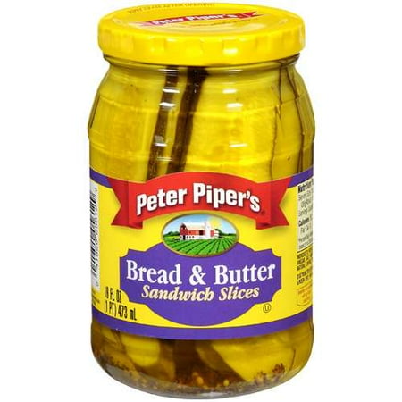 Peter Piper's: Sandwich Slices Bread & Butter, 18 fl oz