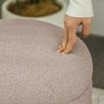 thumbnail image 6 of Boucle Ottoman, Round Sherpa Vanity Stool Chair, Small Upholstered Modern Teddy Footstool for Makeup, Living Room, Entryway, Bedroom, Dark Beige, 6 of 12