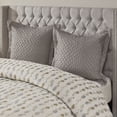 thumbnail image 2 of Ergode Queen 8 Piece Jacquard Comforter Set - Oversized & Overfilled - Ivory, Taupe, Gold, Silver - Symmetric Diamond Design - Heavyweight Insert - Hypoallergenic Polyester - Machine Washable, 2 of 5