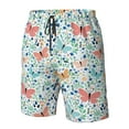 thumbnail image 4 of Rocae Butterflies for Men's Beach Shorts Casual Elastic Waist Drawstring Summer Beach Shorts,S-3XL-Medium, 4 of 6
