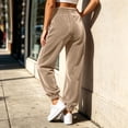 thumbnail image 6 of Women's High Waist Velvet Jogger Sweatpants, Ghalytn Drawstring Elastic Waist Soft Velour Casual Pants with Side Pockets, 6 of 7