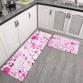 thumbnail image 2 of Pink Breast Cancer Kitchen Rugs Sets Of 2,Anti Fatigue Kitchen Mat Rugs Non Slip Washable,Decorative Kitchen Floor Mats for Kitchen,Sink,Laundry,17"x30"+17"x47", 2 of 7