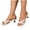 White, variant on Women Stiletto Heel Slide Sandals Square Open Toe Clear Crystal Heel Thin Crisscross Straps Plus Size Spring Summer Shoes,Burgundy