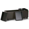 thumbnail image 2 of Simpli Home Avalon 3 Faux Leather Tray Bench in Chocolate Brown, 2 of 6
