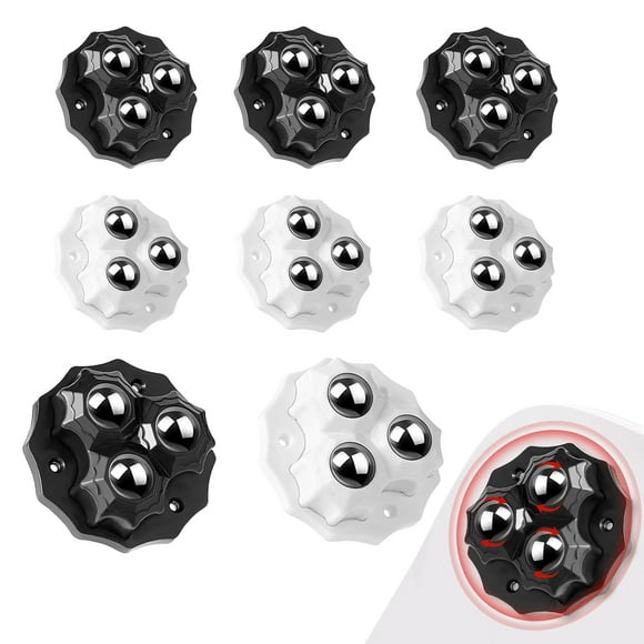 8PCS Furniture Casters, 360 Rotating Movable Pulley 3 Steel Ball Casters, Self-Adhesive Casters, Swivel Casters, Small Caster for Trash Cans Boxes Flower Pots