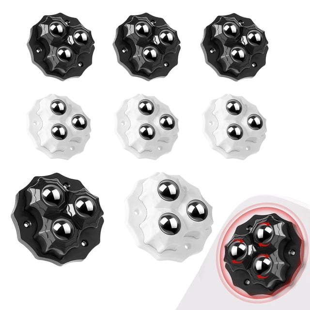 8PCS Furniture Casters, 360 Rotating Movable Pulley 3 Steel Ball Casters, Self-Adhesive Casters, Swivel Casters, Small Caster for Trash Cans Boxes Flower Pots