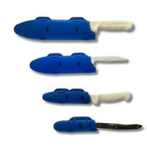 FLI Products Blade Guard Knife Protector - Safe Storage for Cheese Knives & Summer Travel, Made in USA, 4PK set (4in, 6in, 8in, 10in) Blue