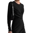 thumbnail image 2 of Robe Moulante Rétro à Manches Longues pour Femme, Taille Ajustée, Amincissante, Noire, P, 2 of 7